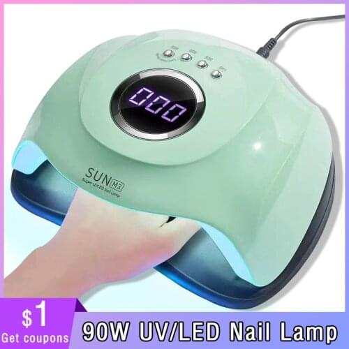 Professional 90W SUN M3 Nail Dryer 45LEDS Ultraviolet For Drying Gel Polishing 10/30/60/99s Timer Auto Induction Manicure Tool