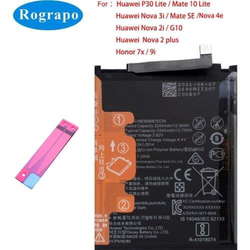100% New Original 3340mAh HB356687ECW Battery For Huawei Mate 10 Lite P30 Lite G10 / Nova 2 Plus 2i 3i 4e / Honor 9i 7X