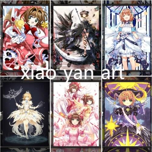 Diamond Painting Magic Card Girl Sakuragi Nomoto Anime Diamond Mosaic Diamond Embroidery Cross Stitch Kits Home Decor