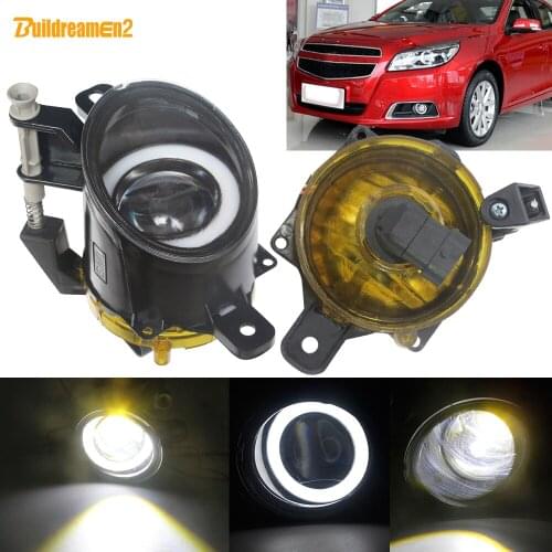 Buildreamen2 2 Pieces Angel Eye Fog Light DRL Car Front Bumper LED Fog Lamp White 12V For Cadillac SRX Saturn Astra