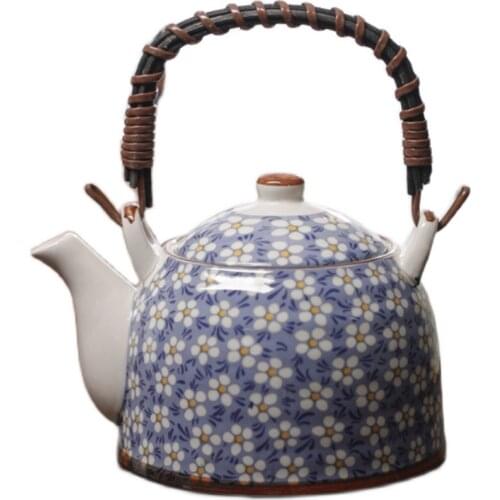 Japanese-Style Loop-Handled Teapot Single Teapot Ceramic Large Capacity Tea Set Teapot with Filter Screen 900ml