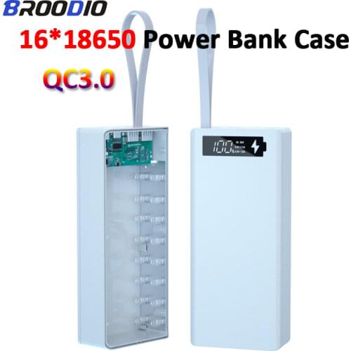 LCD Display DIY 16x18650 Battery Case Support Quick & Wireless Charger Version Box Power Bank Holder Case Battery Shell Storage