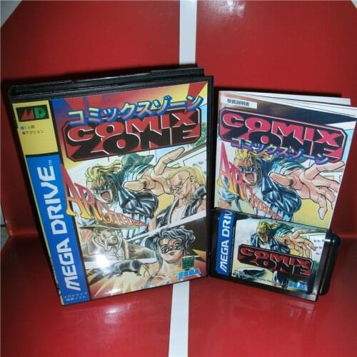 Comix Zone Japan Cover NTSC-J Available with Box and Manual for MD MegaDrive Genesis Video Game Console 16 bit MD card