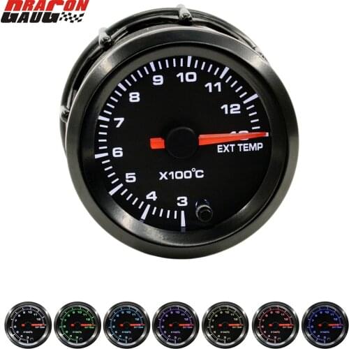 Dragon 52mm High Speed Stepper Motor 7 Color Backlight Car Auto Exhaust Gas Temp EGT Instrument Gauge Meter Free Shipping