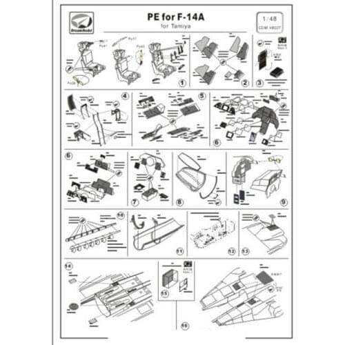 Dreammodel CDM48027 1/48 Color PE for F-14A for TAMIYA