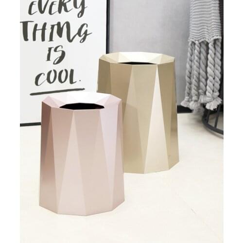 Europe Trash Bin Bedroom Luxury Modern Stainless Steel Kitchen Trash Bin Rangement Cuisine Household Cleaning Tools BD50WB