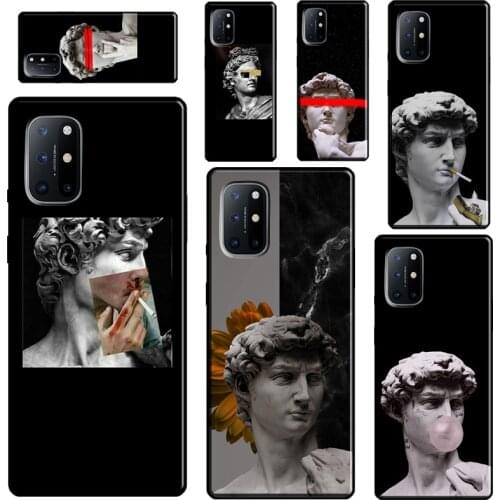 Greek Aesthetics Plaster statue art For Realme 8 7 6 Pro Q3 C21 C15 C3 GT Neo Phone Case For OnePlus 9 Pro 8 Pro 7T 8T 9R Nord