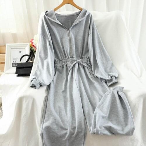 New Fashion Women Sexy Jumpsuit Long Sleeve High Waist Jumpsuit Hoodies Street Wear Drawrsing Jumpsiut Romper Long Trousers