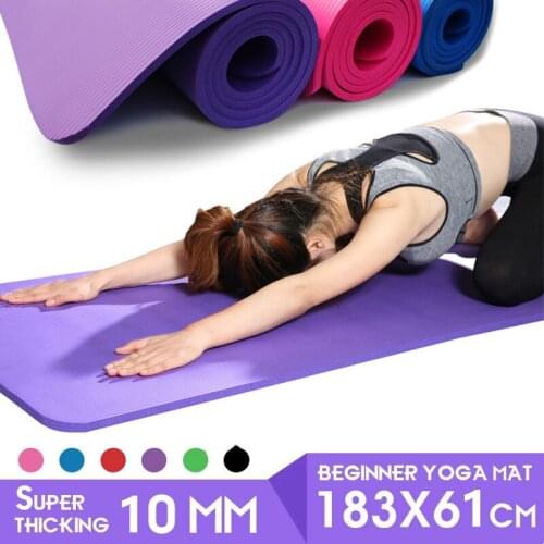 Yoga Mat Anti-skid Sports Fitness Mat 10MM Thick EVA Comfort Foam Yoga Matt for Exercise Yoga and Pilates Gymnastics Mat