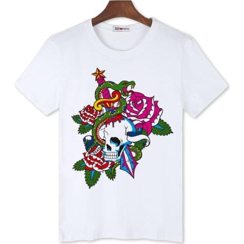 BGtomato Roses thorns colorful tshirt men Original Brand fashion tshirts cheap sale summer shirts skull t-shirt men