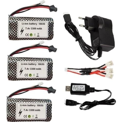 7.4V 3300mAh lipo Battery 2S 18650 for MN99S D9 H101 wltoys 18301 18302 18311 18312 7.4V Battery Rc Boats Cars Tanks Drone Part