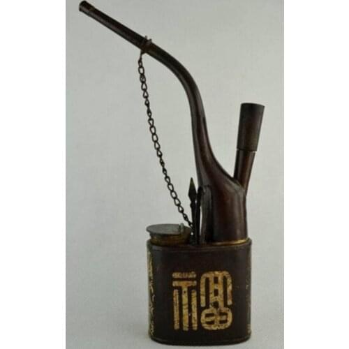 Metal Crafts Old Collectibles Handwork Copper Figure Wonderful Pipe free shipping