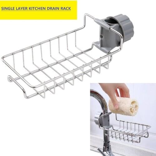 Stainless Steel Kitchen Faucet Rack Sink Storage Rack Kitchen Drain Dry Rack Kitchen Placemat Accessories Rack Rail
