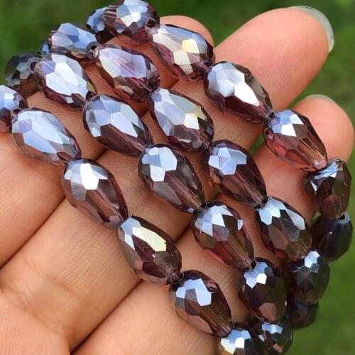 Wholesale Dark Purple Austria Teardrop Crystal Loose Faceted Drop Briolette Glass Beads For Jewelry Making Craft Diy Earrings