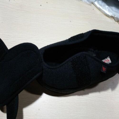 Diabetes Brushed Widened Adjustable High Instep Fat Swollen Wide Foot Surgery Gauze Slippers With 65% Wool Upper Warm Shoes