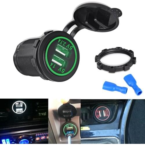 5V 3.1A USB Car Lighter Adapter Plug Cigarette USB Charger Socket Splitter Power Adapter 2V-24V For Iphone Xiaomi Samsung