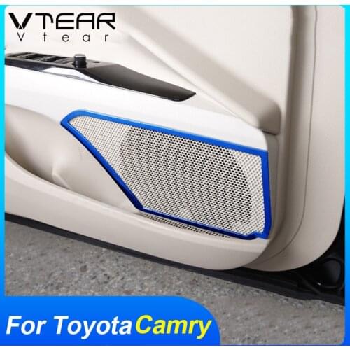 Vtear For Toyota Camry door speaker Ring trim cover interior Mouldings styling frame accessories car decoration parts 2018-2020