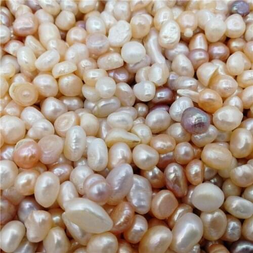 Sold By Bag Pearl Beads Wholesale Natural Freshwater Pearl Loose Beads no hole mixed colors 7-9mm egg 500G/Bag Jewelry baroque