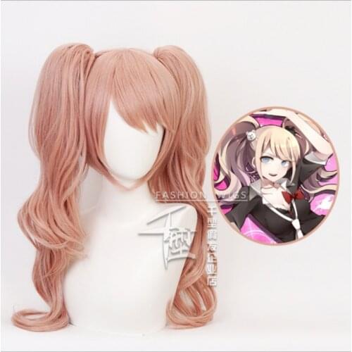 Danganronpa: Trigger Happy Havoc women Enoshima Junko cosplay wig Enoshima Junko role play ponytails with bears hair pins