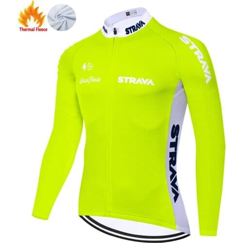 Strava Winter Thermal Fleece Masculina Camiseta Masculino Hombre Camisa Maillot Velo Homme Ciclismo 자전거의류 Cycling Jersey Men