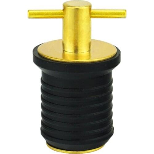 1inch Rubber Brass T-Handle TWIST-Turn Plug Hull Livewell Marine Accessories