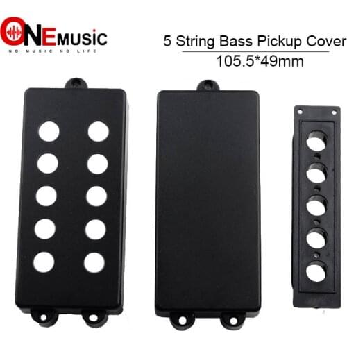 20PCS 5 String Bass Pickup Sealed/ Opened Cover/Bobbin 5MB Electric Bass Bass Pickup Covers and Bobbin Black