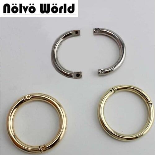 30pcs 25mm32mm38mm width 3 colors Detachable round rings screw alloy metal O-ring for bags straps belts connect