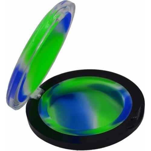5pcs Wallet Storage Pocket Size Bho Silicone oil Wax Container and Non Stick Slick oil Dab Jar 6ML with Acrylic Transparent Case