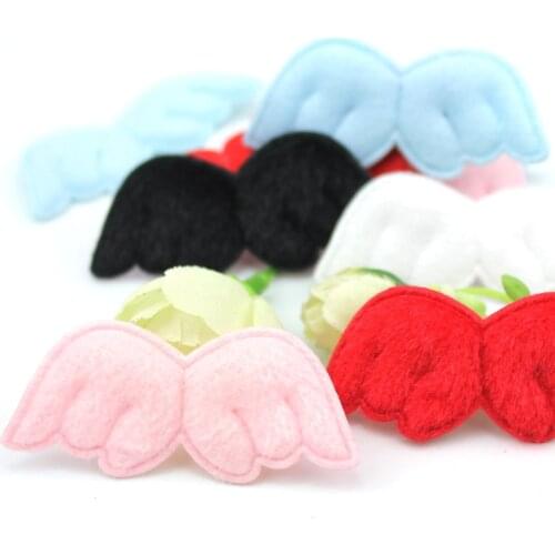 50Pcs 2.2*5cm Furry Angel wing shape Appliques for Clothing Sewing Kids Hair Clip Decor headwear crafts Ornament Accessories