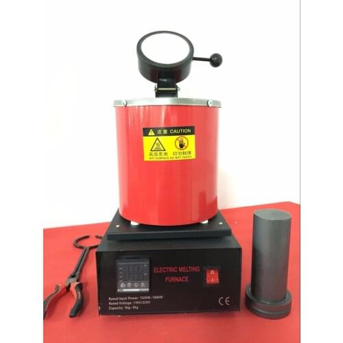 Automatic Electric Melting Furnace Silver & Gold Pour Bar +2Kg Crucible+ tong - Digital Controler 110V &220V H