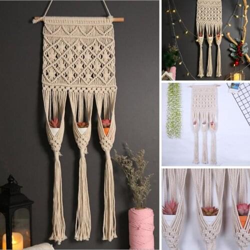 Bohemian Tapestry Hand Woven 3-layer Hanging Basket Handicraft Ornaments Handicrafts Pendant Home Decoration