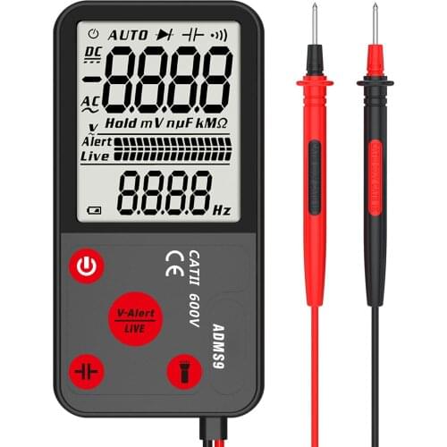 Digital Multimeter, 3.5" LCD 3-Line Display 9999 Counts True RMS Auto Ranging Diode Voltage Tester with Flashlight