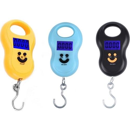 50kg x 10g Mini Digital Scale for Fishing Luggage Travel Weighting Steelyard Hanging Electronic Hook Scale Kitchen Weight Tool
