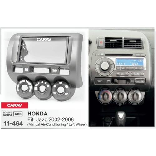 Double Din Fascia For HONDA Fit Jazz Left Wheel Radio DVD Stereo Panel Dash Mounting Installation Trim CARAV 11-464