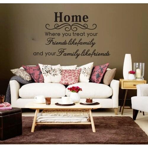 Where you treat your friend like family Living Room Vinyl Wall Decal Lettering Art Words Wall Sticker Home Decor Decoration