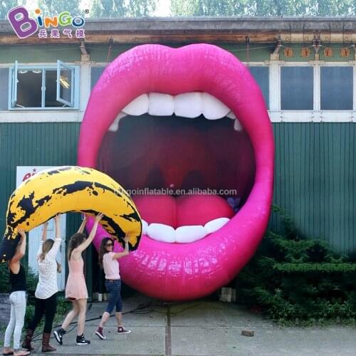 Custom Made 3M High Inflatable Mouth Balloons For Decoration / Valentines Day Air Blown Advertising Lips - BG-M0202
