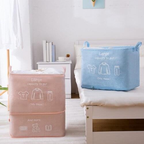 Storage Basket Laundry Baskets Large Capacity Thick Cotton Linen Drawstring Pocket Laundry Bag Clothing Storage Bag for Bedroom