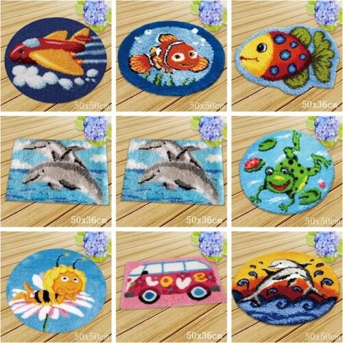 Embroidery Carpet Foamiran For Needlework Latch Hook Knooppakket Tapijt Marine Life Knoopkussen Dieren Latch Hook Rug Kits DIY