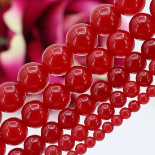 Red chalcedony round shape 4/6/8/10/12mm dimension optional loose beads DIY stone jewelry making 15"