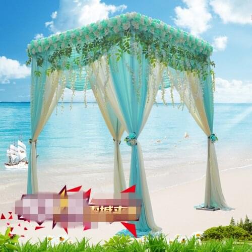 Beach Wedding Decoration 10FTX10FTX10FT Square Canopy/Chuppah/Arbor Set Adjustable Pipe Frame With Backdrop Drape Cover