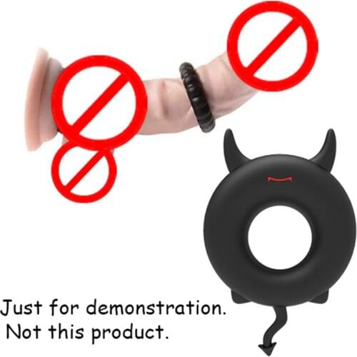 Little Devil Silicone Erotic Toys For Men Gay Anal Adult Toys Elastic Penis Cockring No Vibrator Chastity G-Spot Couple Sex Shop