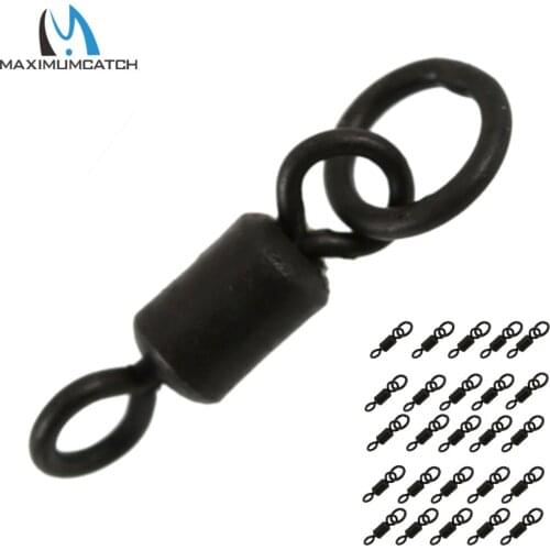 Maximumcatch Carp Fishing Swivel 25pc Flexi-Ring Swivel Long Body Rolling Swivel With Solid Ring Terminal Fishing Tackle