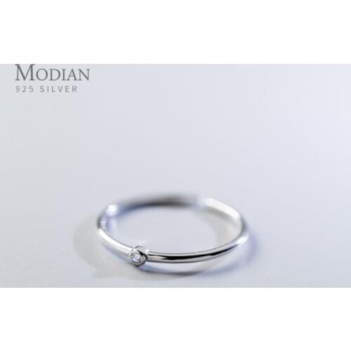 Modian Minimalist Shining Zircon 3 Color Ring for Women Fashion 925 Sterling Silver Adjustable Free Size Ring Fine Jewelry Gift