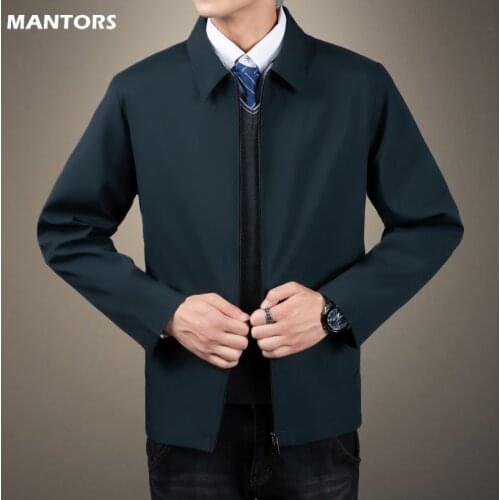 2021 Autumn Winte Mens Coat Parkas Jacket Solid Color Brand Mens Lapel Jacket Warm Thick Cotton Coat Male Business Parka Coat