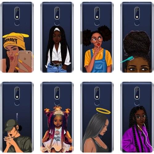 Black Girl Aesthetic Soft Silicone Phone Case For Nokia 7.1 6.1 5.1 3.1 2.1 Back Cover For Nokia 2.1 3.1 5.1 6.1 7.1 Plus Case