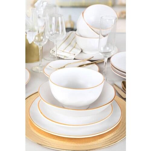 Organic Matte White Fishnet Dinner set 24 Piece 6 Personality