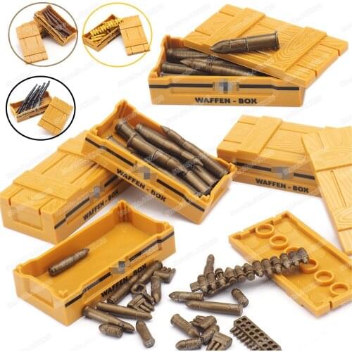 WW2 Military Ammunition Box Set Building Block Moc Army Soldier Weapons Bullet Equipment Box Model Child Christmas Gift Boy Toys