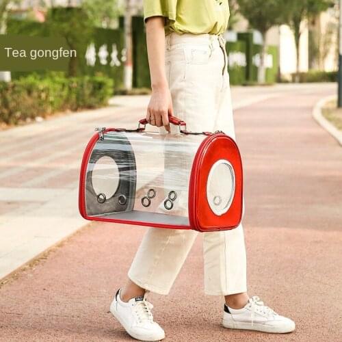 New porous breathable pet bag outdoor portable bag transparent cat bag portable space bag pet car bag