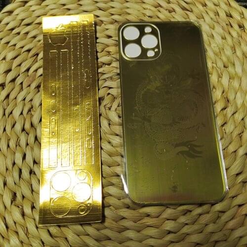 For iPhone 12 Pro Max 11 Pro Films 2 in1 Back Film + Frame Film Dragon Pattern Covers Covers Decal Skin Protector Stickers Cases