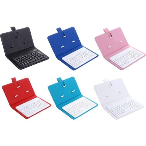 Portable Wireless Bluetooth Keyboard with Faux Leather Case for iPhone Phone